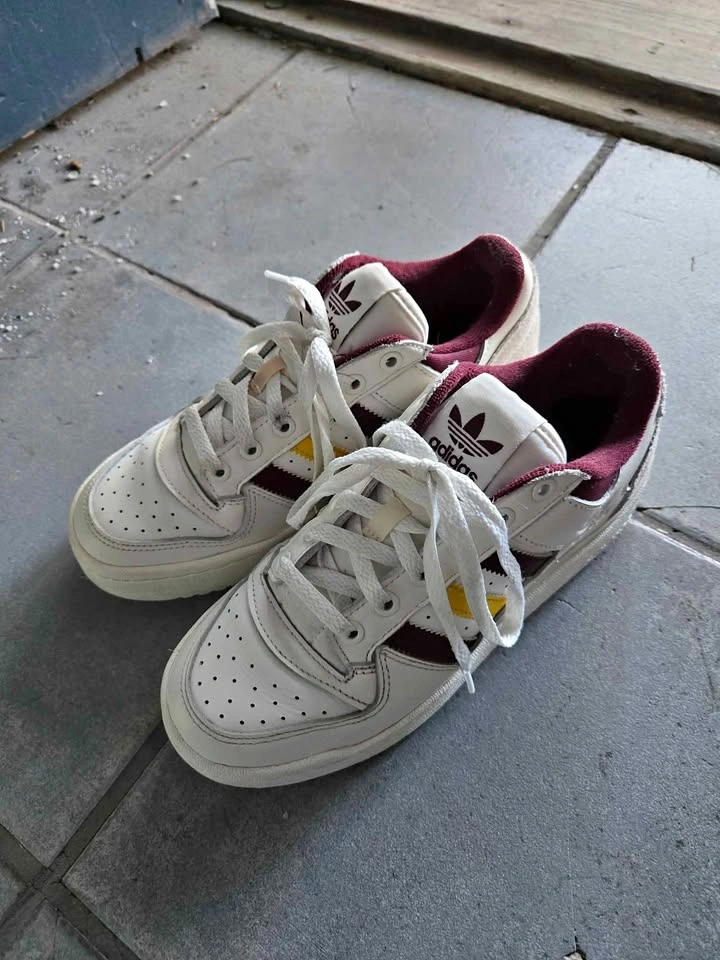 Adidas Maroon and Yellow Sneakers