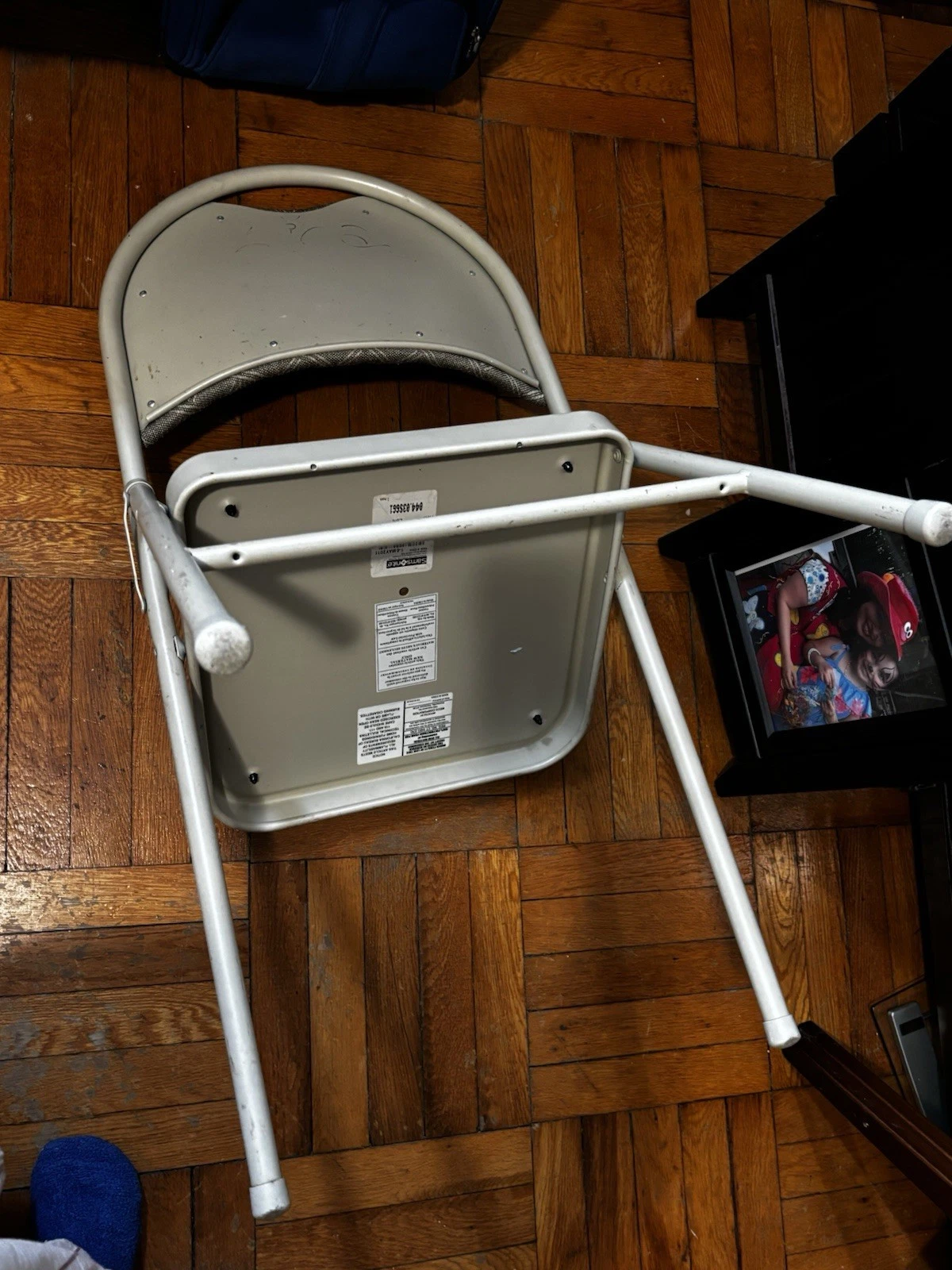 Samsonite Fabric Padded Folding Chair Gray Metal Frame 16x16" Se - photo 3