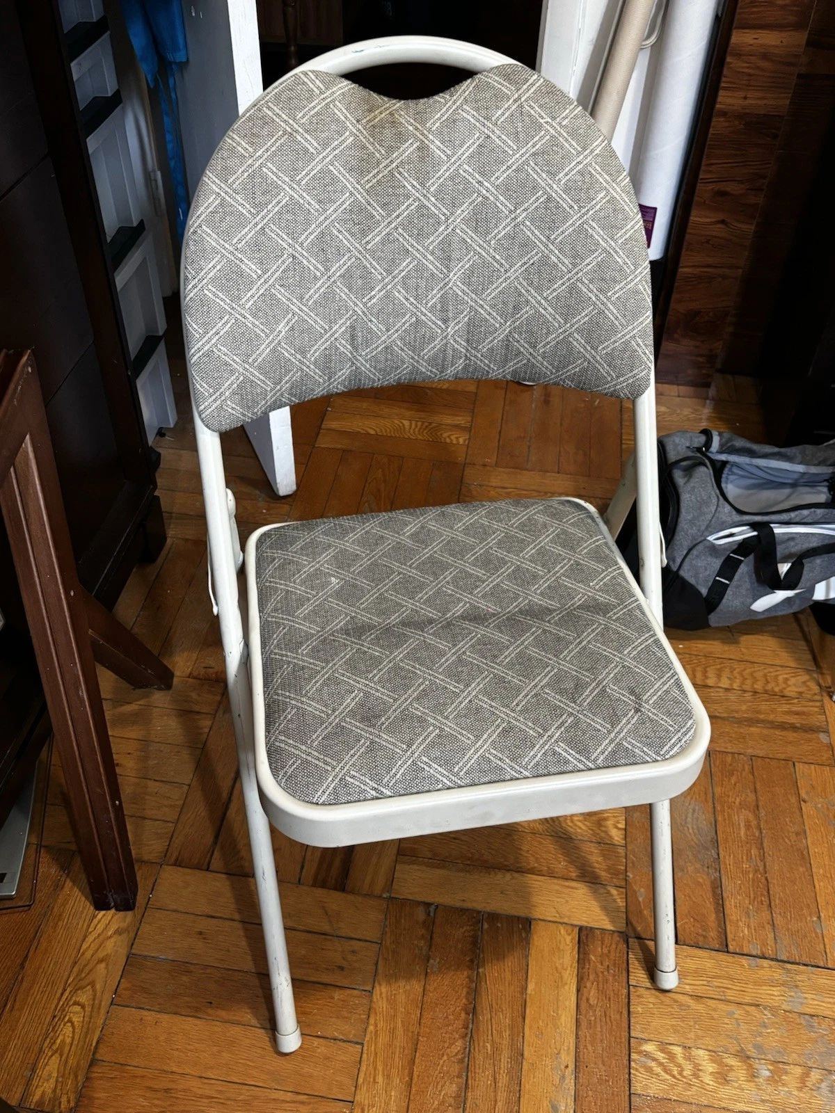 Samsonite Fabric Padded Folding Chair Gray Metal Frame 16x16" Se - photo 4
