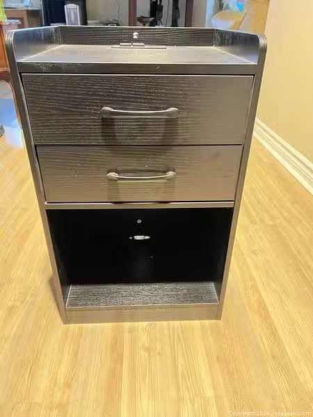 Black Engineered Wood Console Cabinet w/ Power & USB - photo 2