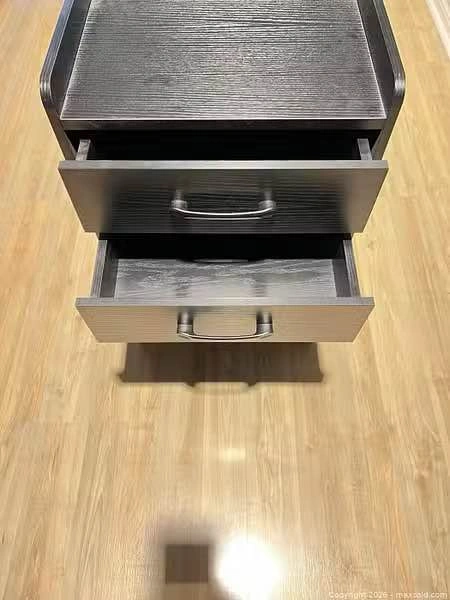 Black Engineered Wood Console Cabinet w/ Power & USB - photo 3