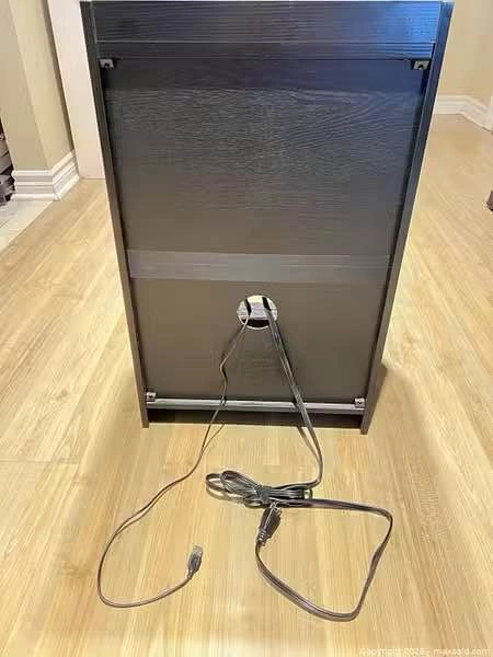 Black Engineered Wood Console Cabinet w/ Power & USB - photo 4