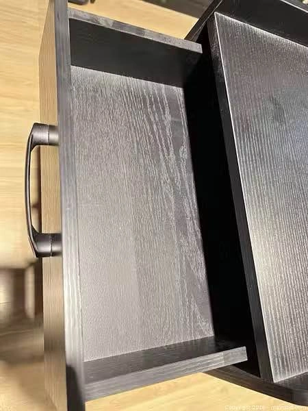 Black Engineered Wood Console Cabinet w/ Power & USB - photo 5