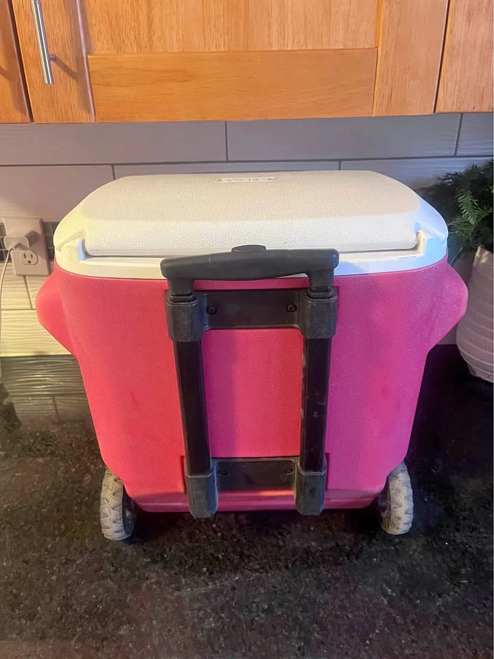 Coleman Portable Wheeled Camping Cooler Red White