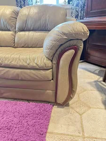 Green Faux Leather 2-Seater Loveseat - photo 3