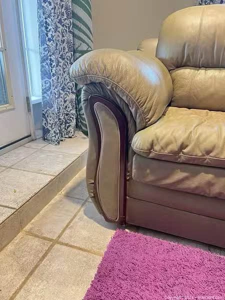 Green Faux Leather 2-Seater Loveseat - photo 4