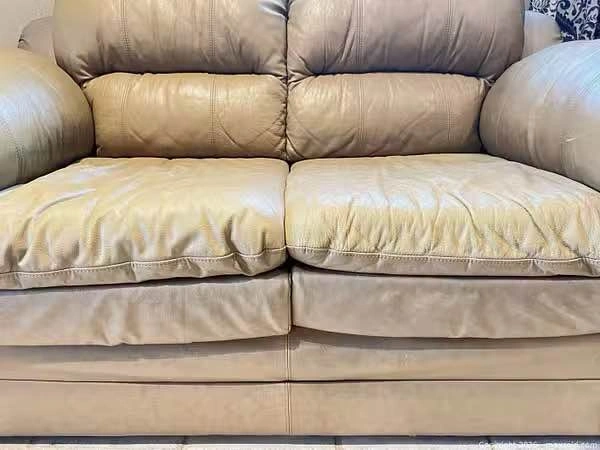 Green Faux Leather 2-Seater Loveseat - photo 5
