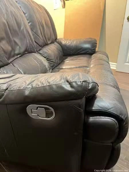 Dark Brown Bonded Leather 2-Seater Recliner Loveseat - photo 3