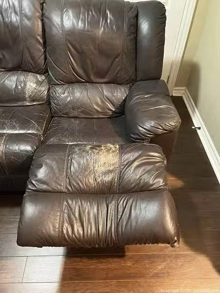 Dark Brown Bonded Leather 2-Seater Recliner Loveseat - photo 4