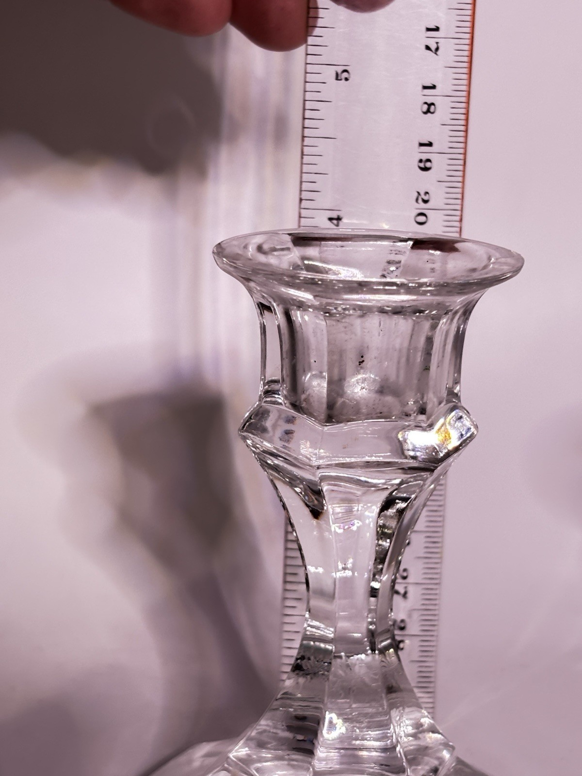 Clear Glass Pressed Candlesticks Decorative 5in Taper Candle Hol - photo 2