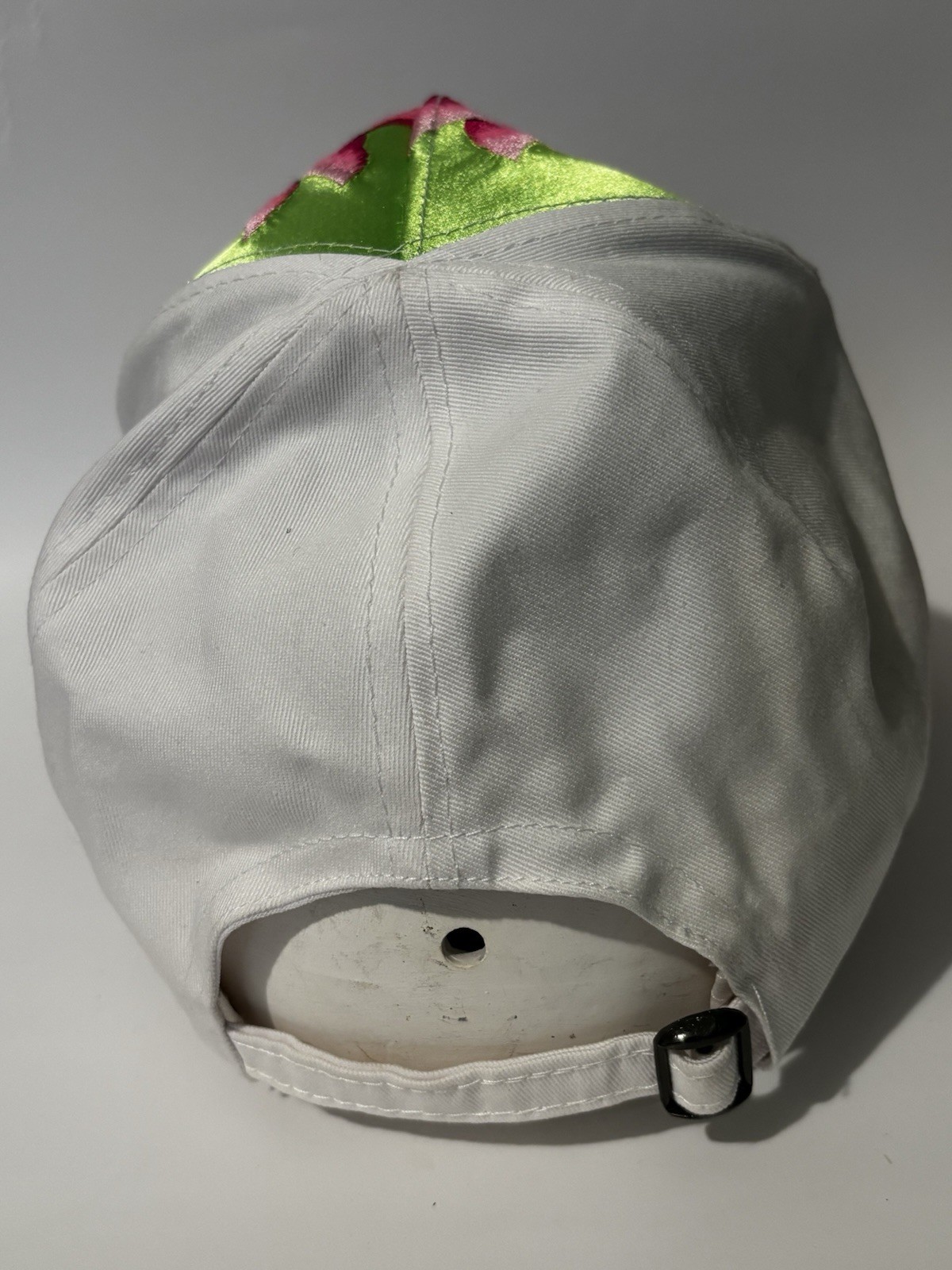 Embroidered Floral Adjustable Baseball Cap White Green Pink Red - photo 2