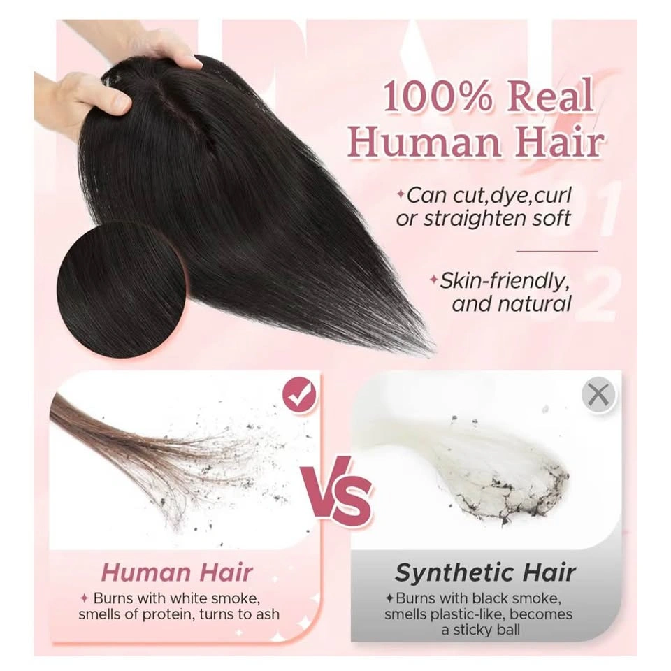 100% Human Hair Topper With Bangs - photo 4