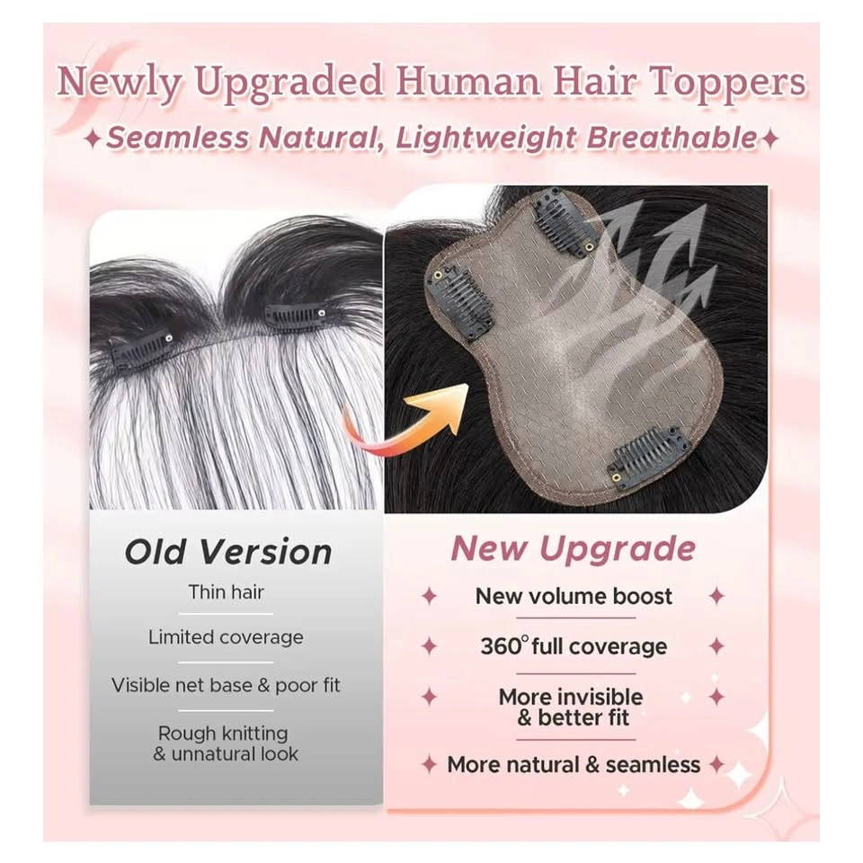 100% Human Hair Topper With Bangs - photo 5