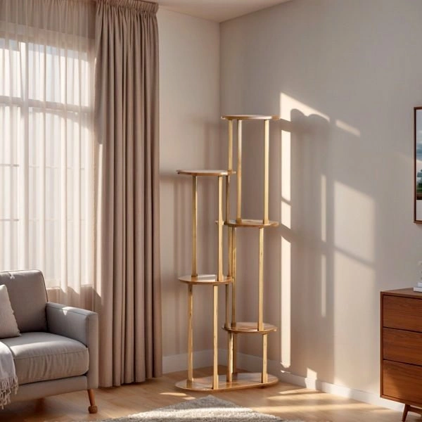 Circular Tiered Bamboo Floor Planter Stand $25