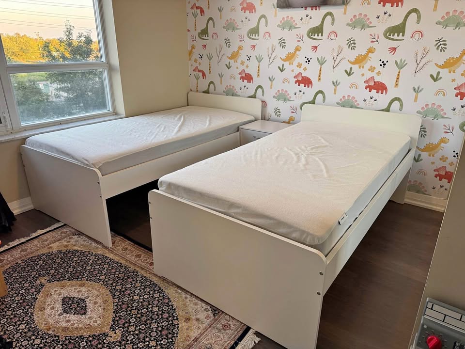 🛏️ IKEA Twin Bed Set (Frame + Mattress + Protector)