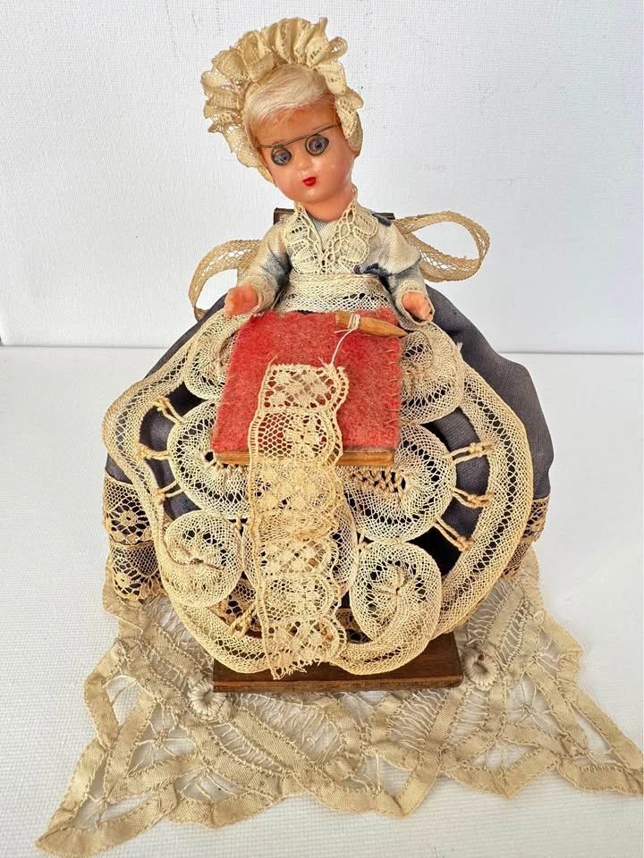 Vintage Belgian Lace Maker Doll 1960