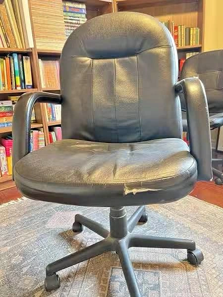 Black Faux Leather Office Chair with Recline & Lumbar Support
