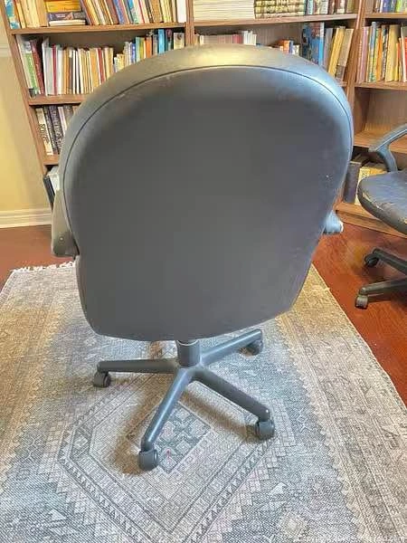 Black Faux Leather Office Chair with Recline & Lumbar Support - photo 2