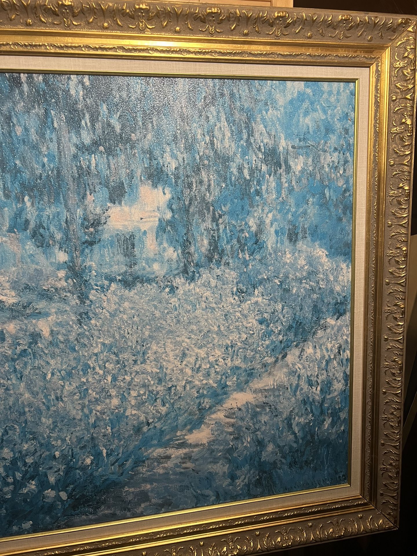 Large Giverny Monet's Garden Framed Painting 47 3/8” X 40 3/8” - photo 3