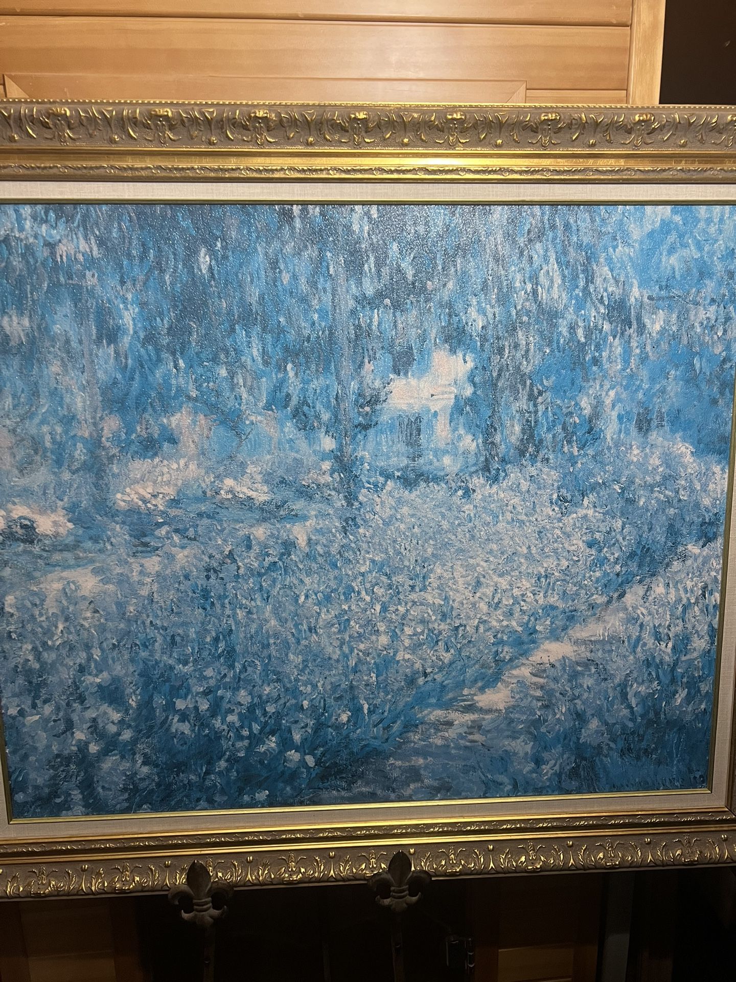 Large Giverny Monet's Garden Framed Painting 47 3/8” X 40 3/8” - photo 4