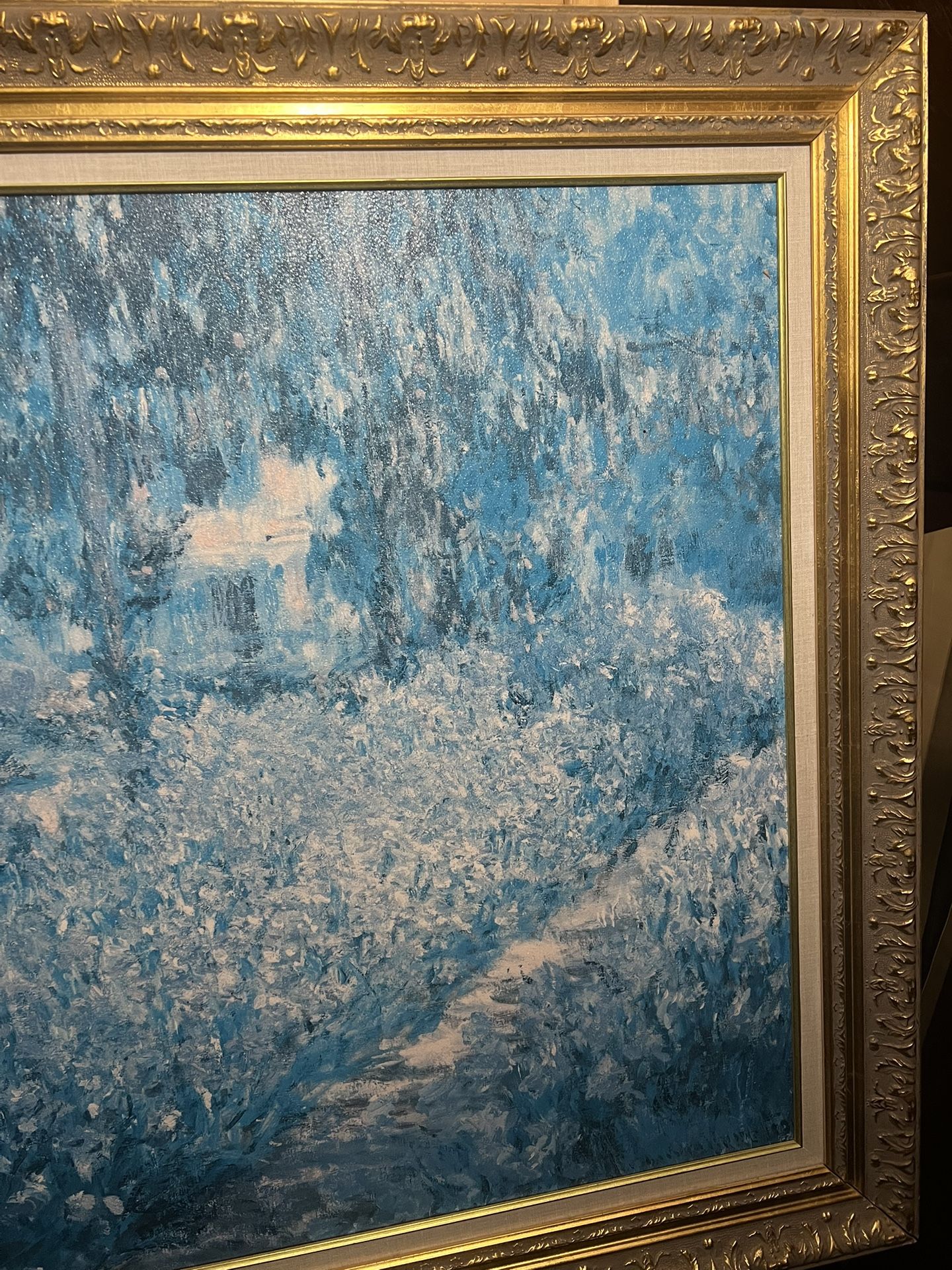 Large Giverny Monet's Garden Framed Painting 47 3/8” X 40 3/8” - photo 5