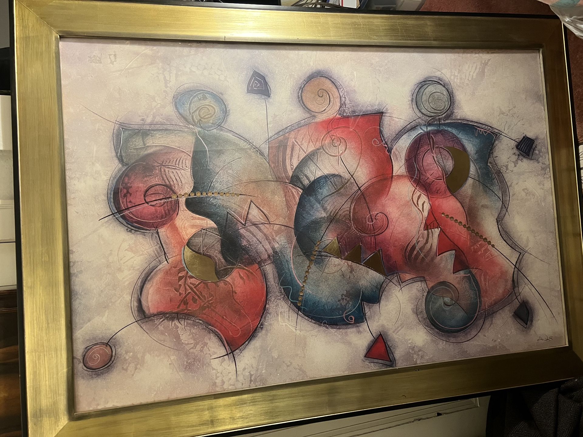 Eric Waugh Mixed Media Art, Large, Signed, Great Frame