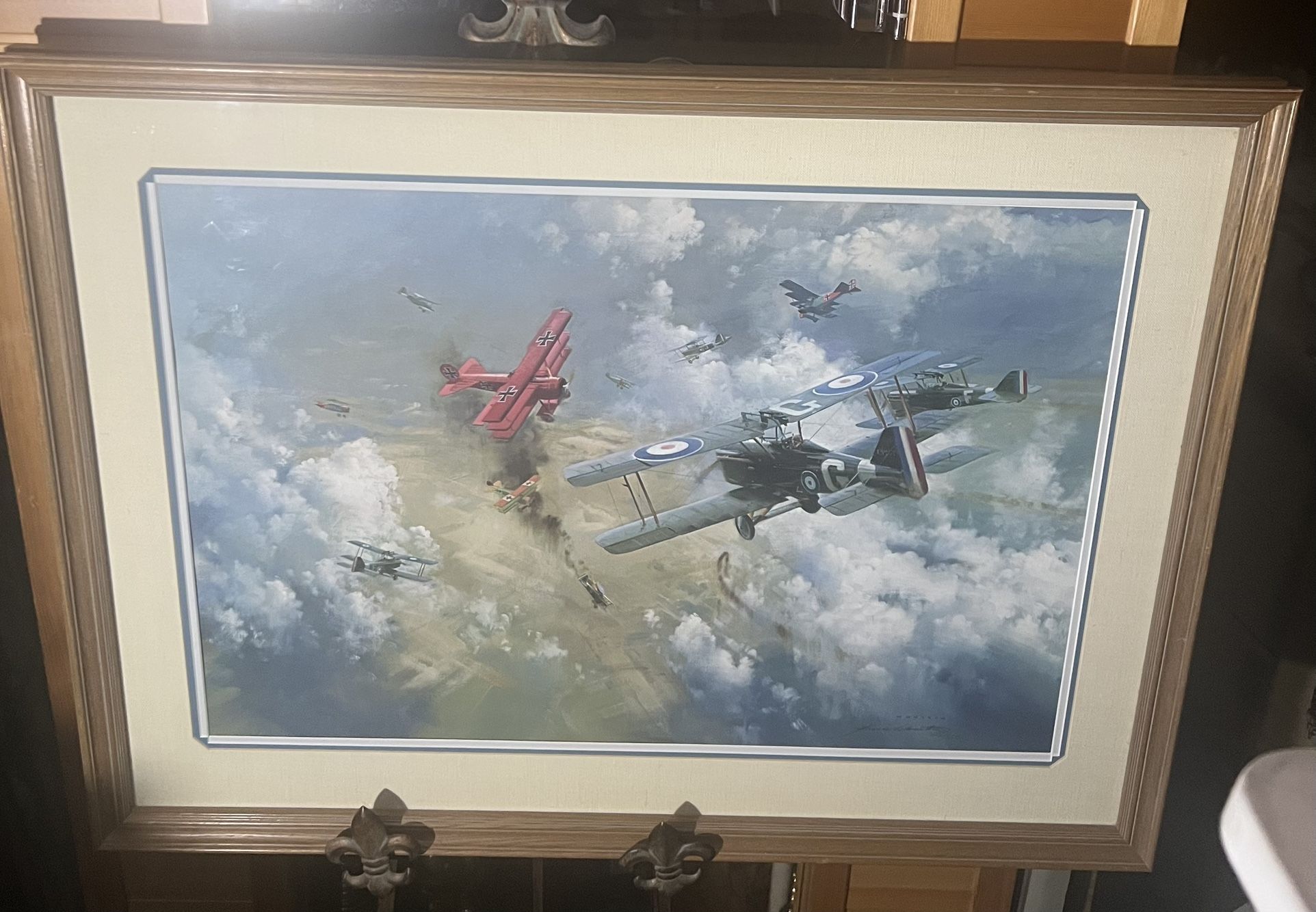 Encounter with the Red Barron Frank Wootton Signed Print