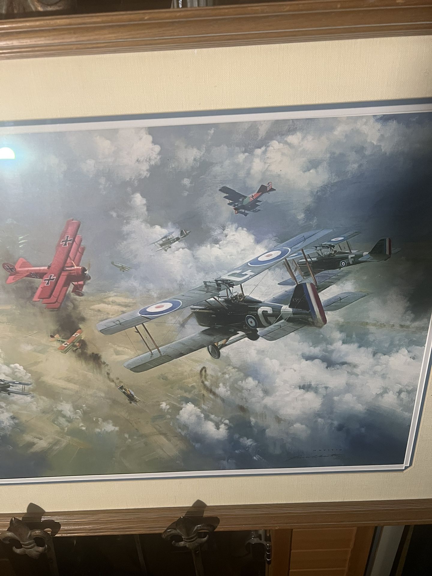 Encounter with the Red Barron Frank Wootton Signed Print - photo 2