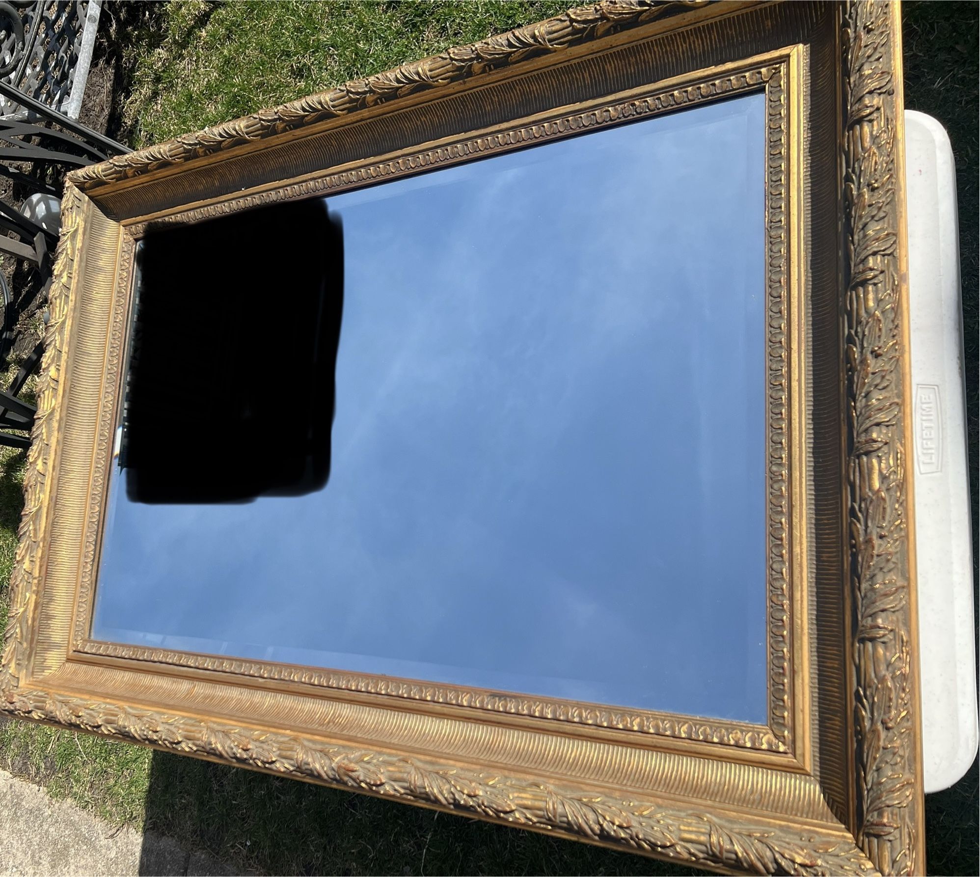 Large Ornate LeBarge Gilt Beveled Glass Mirror 44 58” X 32 5/8” - photo 2