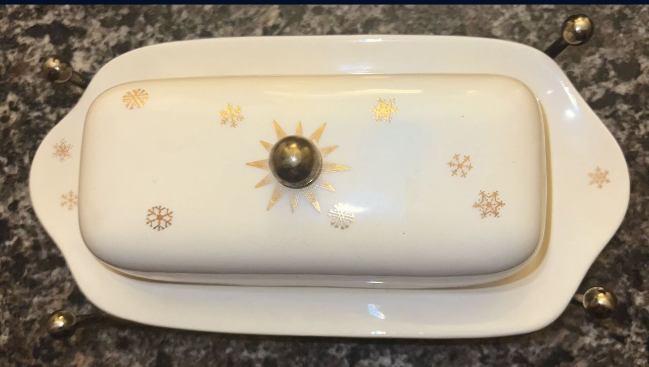 GAILSTYN 22K Gold Design GOLDEN STARDRIFT Butter Dish vintage W2 - photo 2