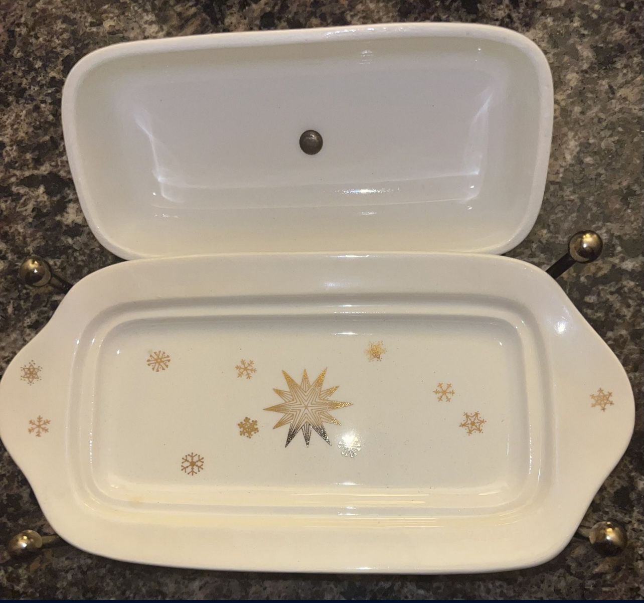 GAILSTYN 22K Gold Design GOLDEN STARDRIFT Butter Dish vintage W2 - photo 3