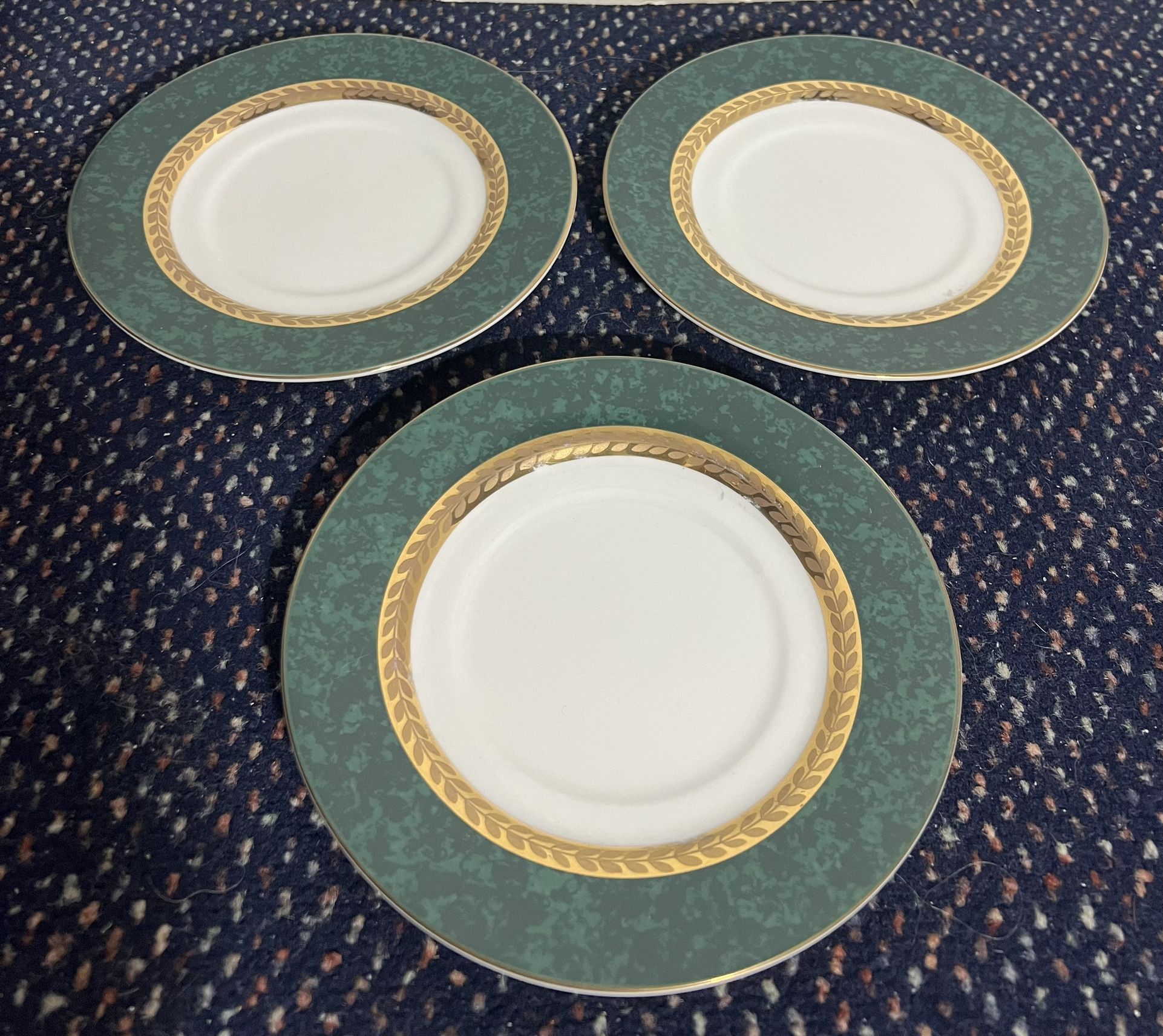 3 Retroneu Bread Plates 6 1/4" Imperial Malachite