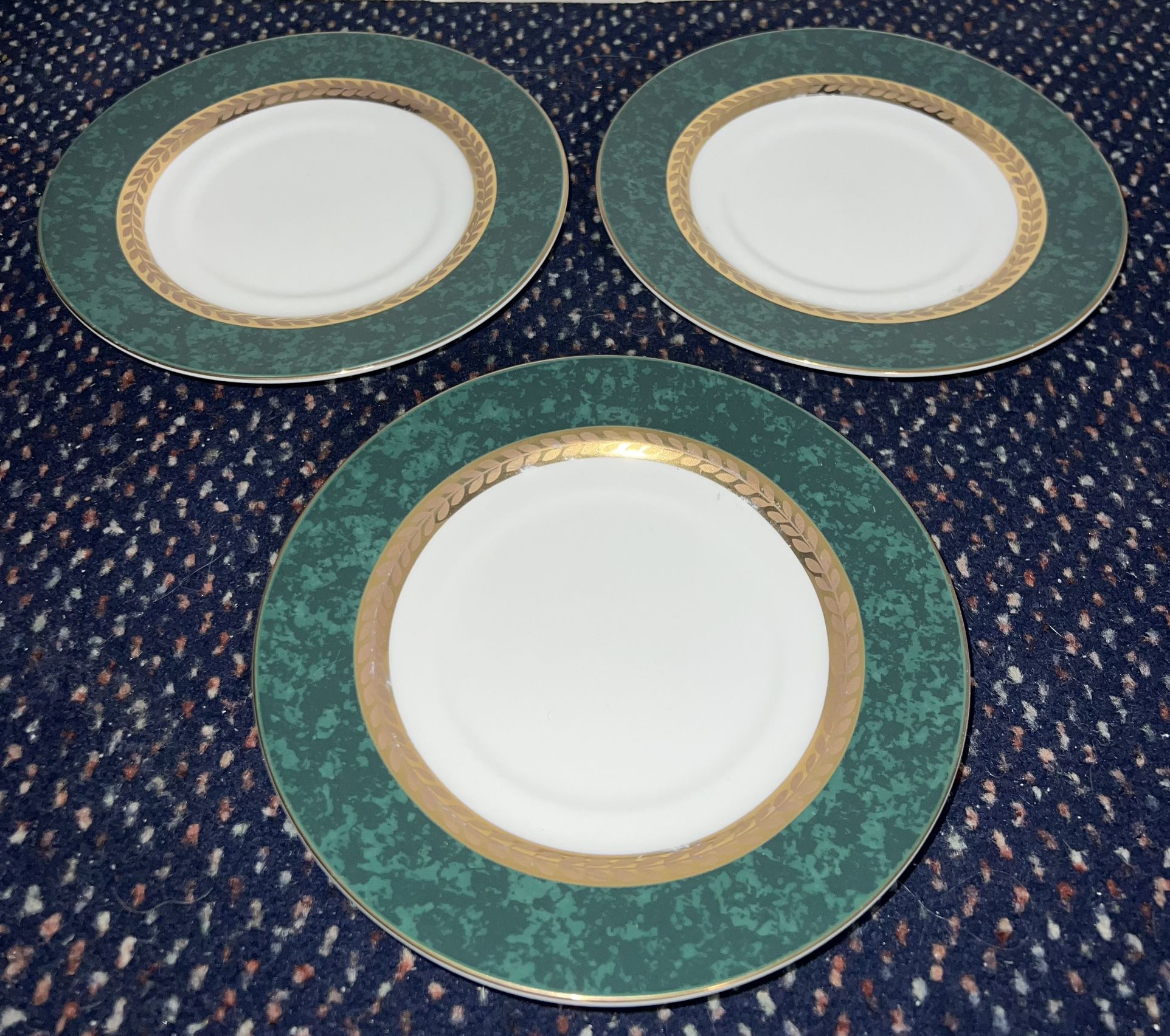 3 Retroneu Bread Plates 6 1/4" Imperial Malachite - photo 2