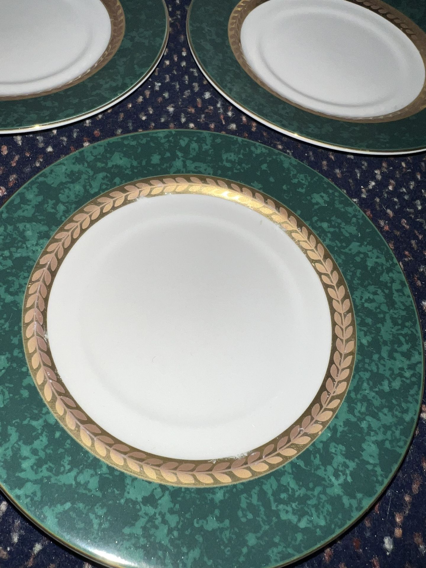 3 Retroneu Bread Plates 6 1/4" Imperial Malachite - photo 3