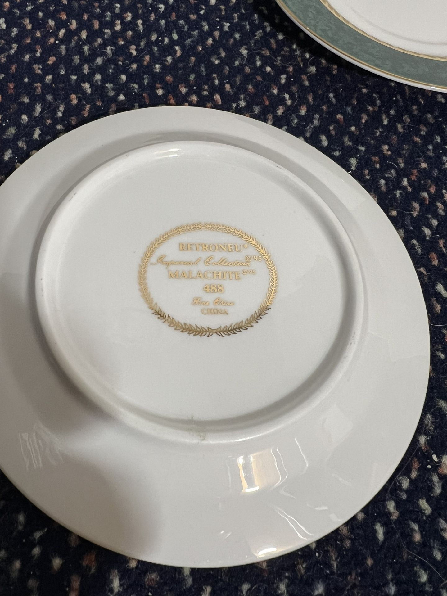 3 Retroneu Bread Plates 6 1/4" Imperial Malachite - photo 5