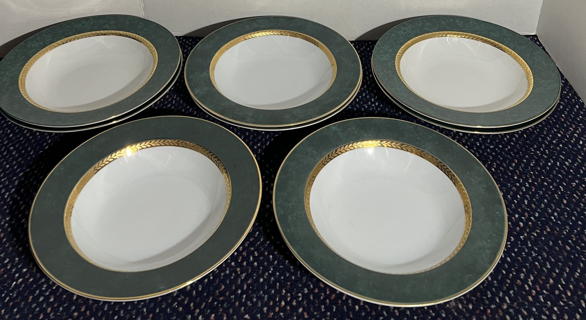 RETRONEU Imperial Malachite 9" Soup Bowls (8)