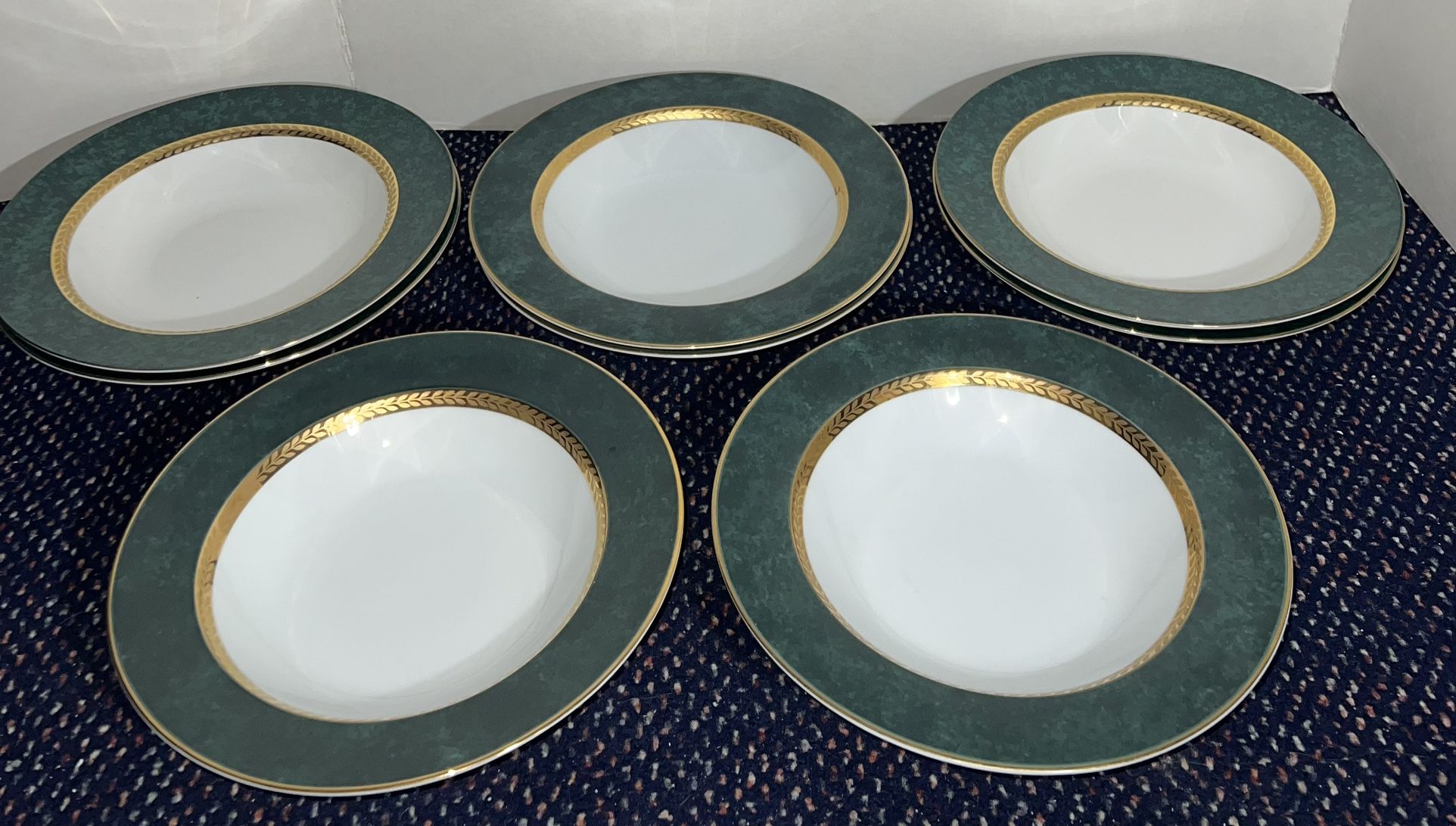 RETRONEU Imperial Malachite 9" Soup Bowls (8) - photo 2