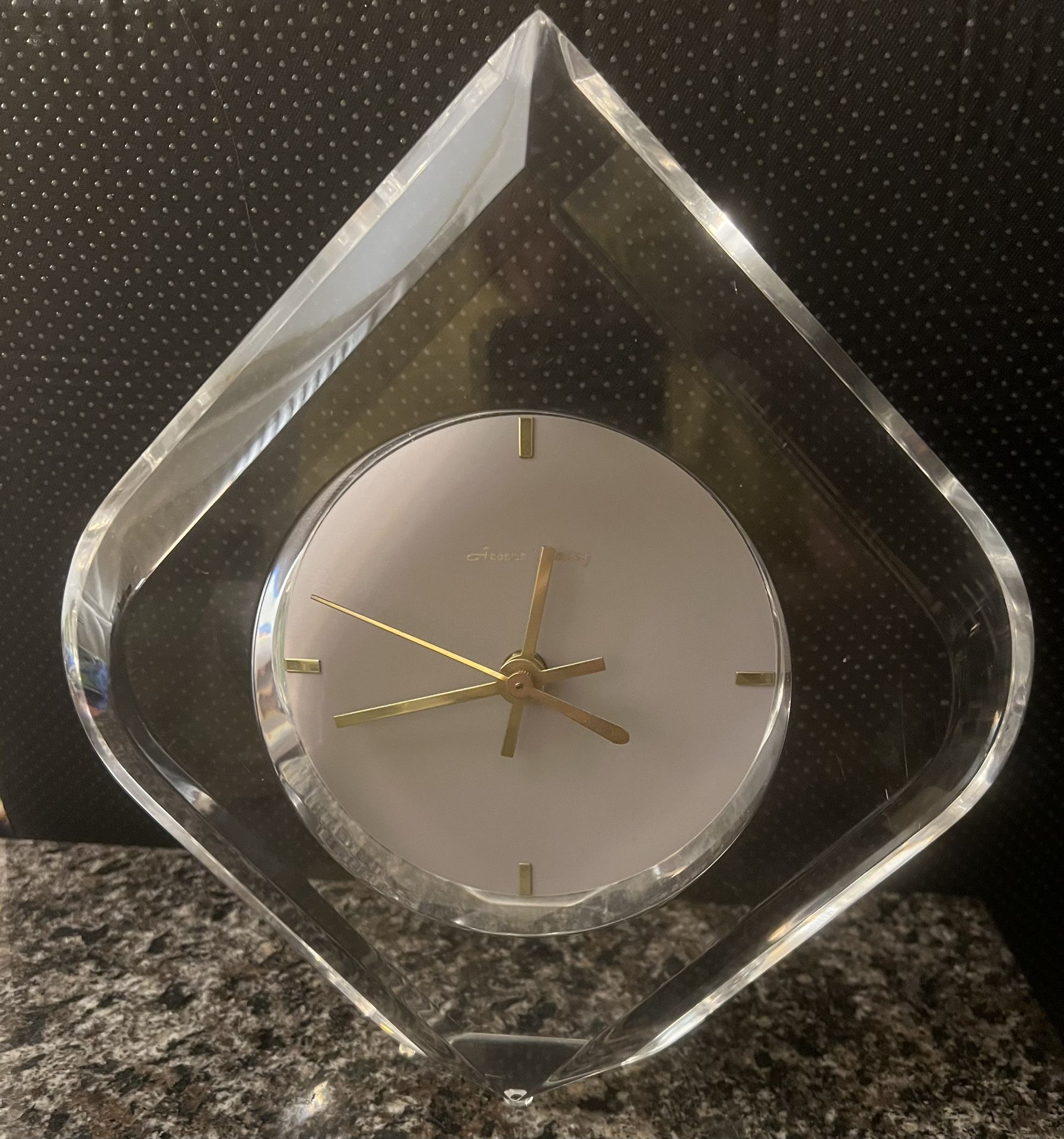 Mid Century Modern Lucite Desk Clock | MCM Clear Clock, Ascent T