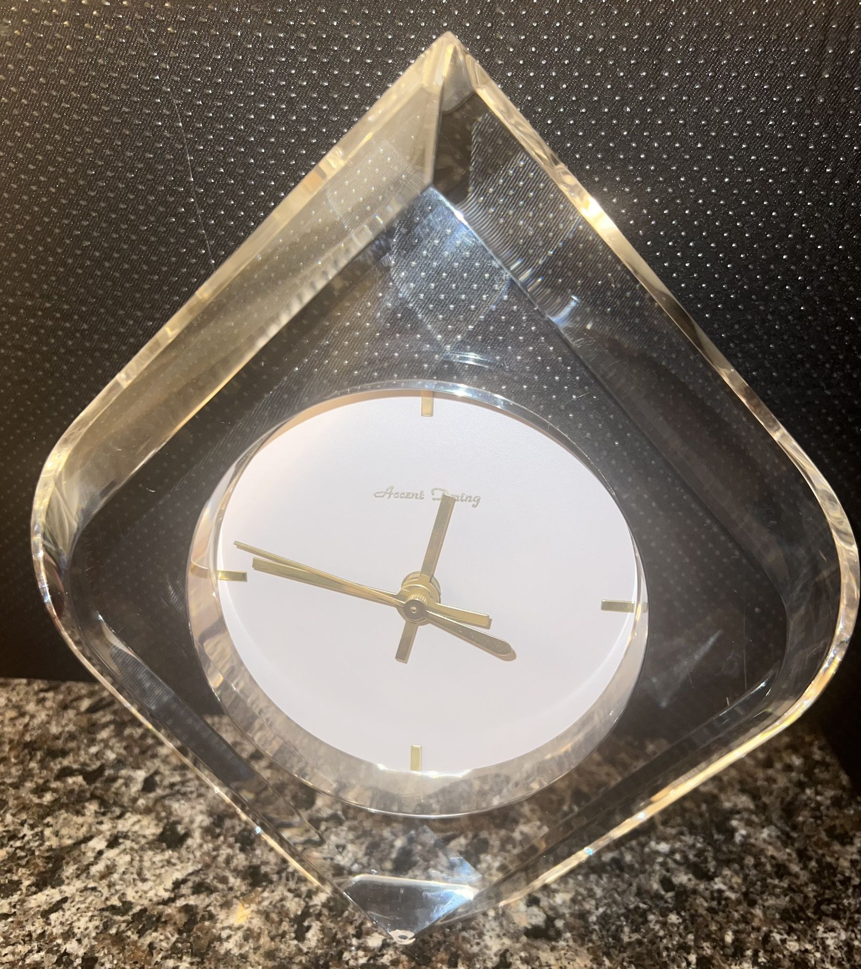 Mid Century Modern Lucite Desk Clock | MCM Clear Clock, Ascent T - photo 3