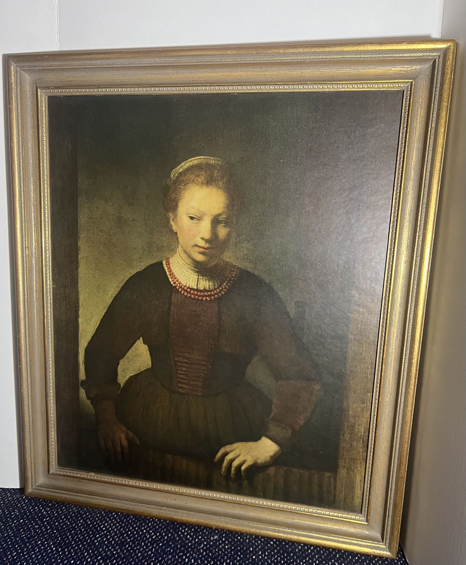 Young Girl At An Open Half Door-Rembrandt Print - photo 3