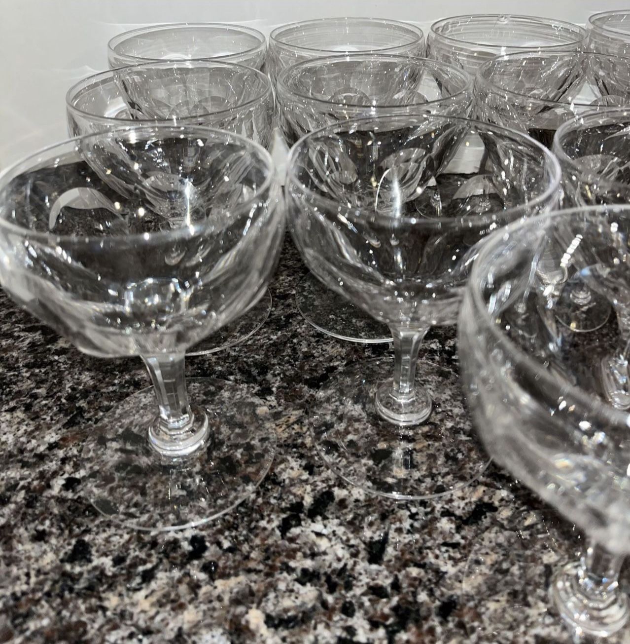 12+1 Crystal Petal Cut Champagne / Sherbet Glasses - photo 4