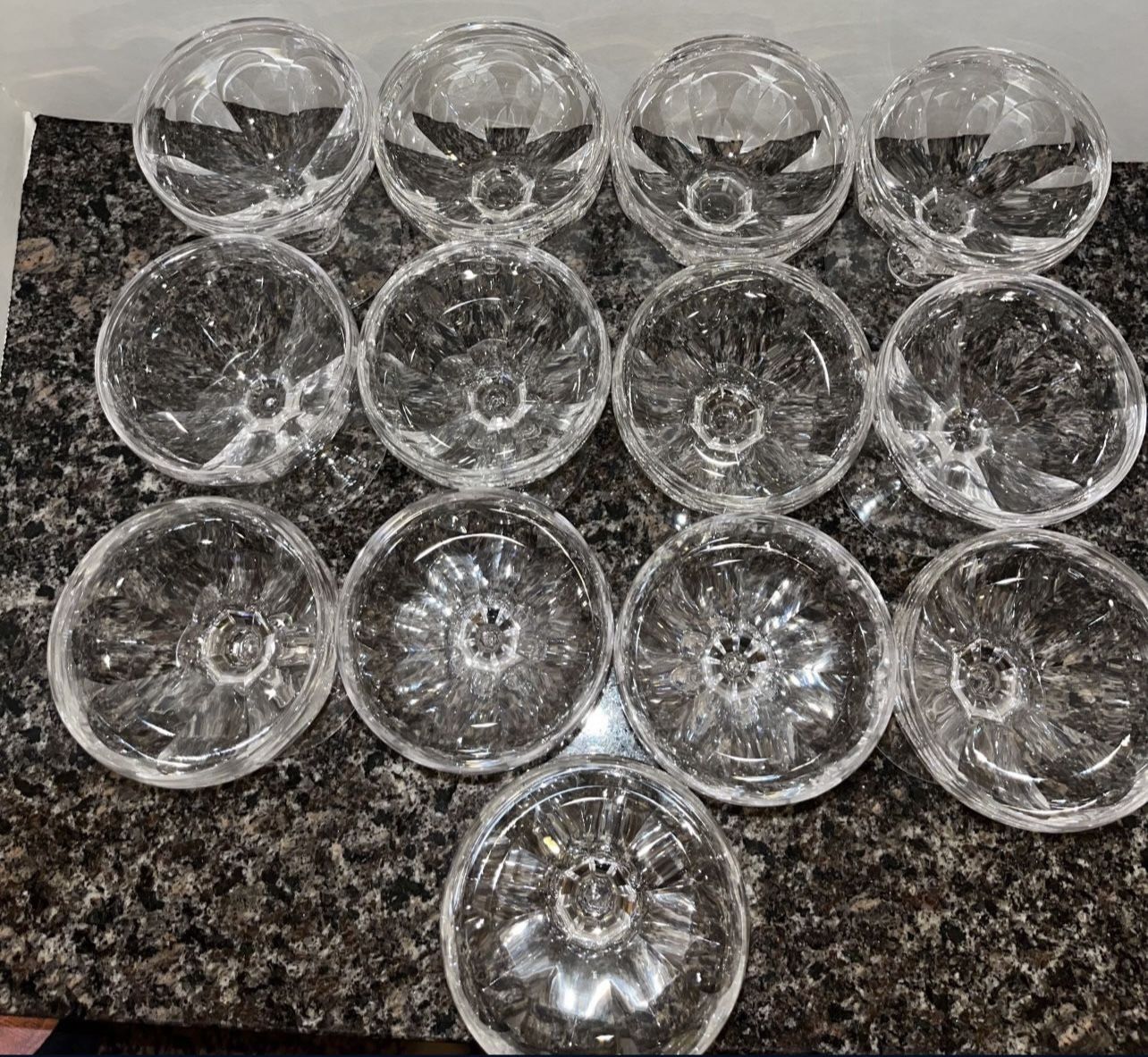 12+1 Crystal Petal Cut Champagne / Sherbet Glasses - photo 5