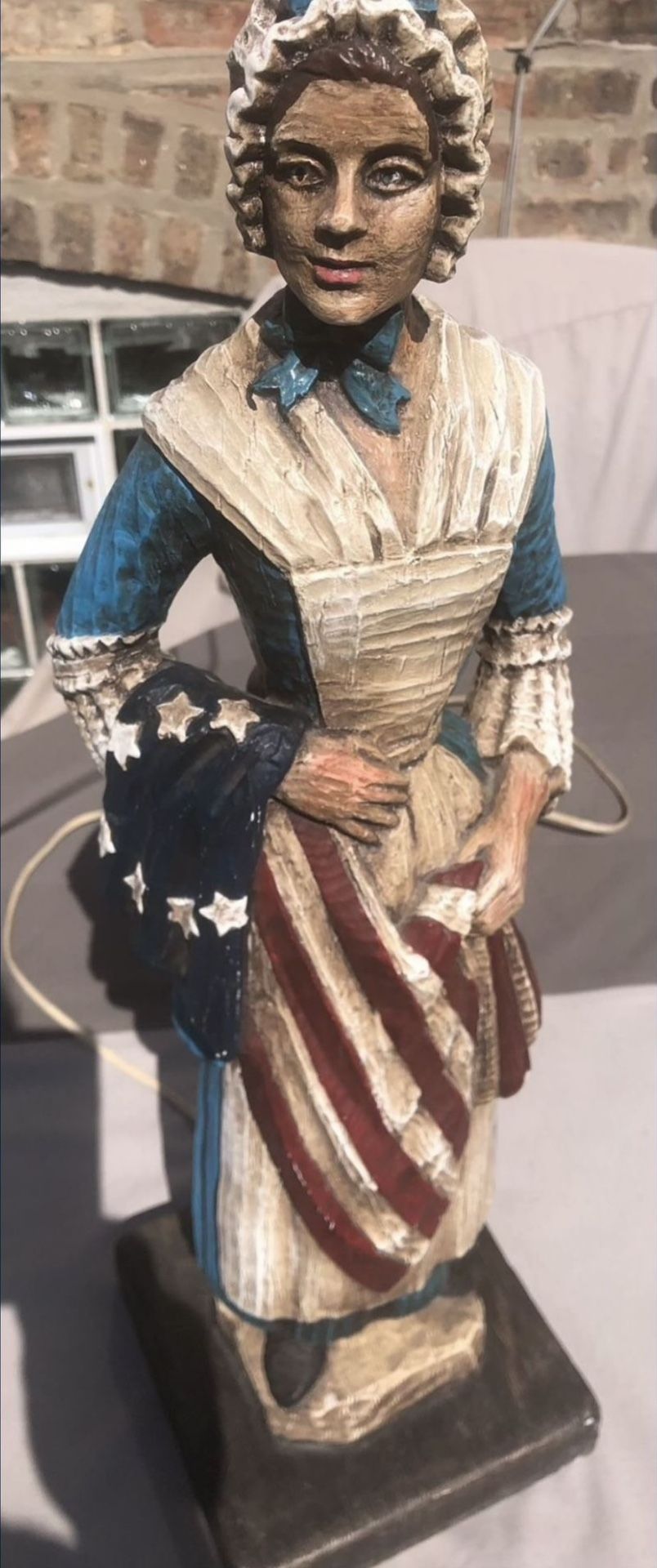 Vintage Betsy Ross American Flag Patriotic Table Lamp 24" H - photo 3