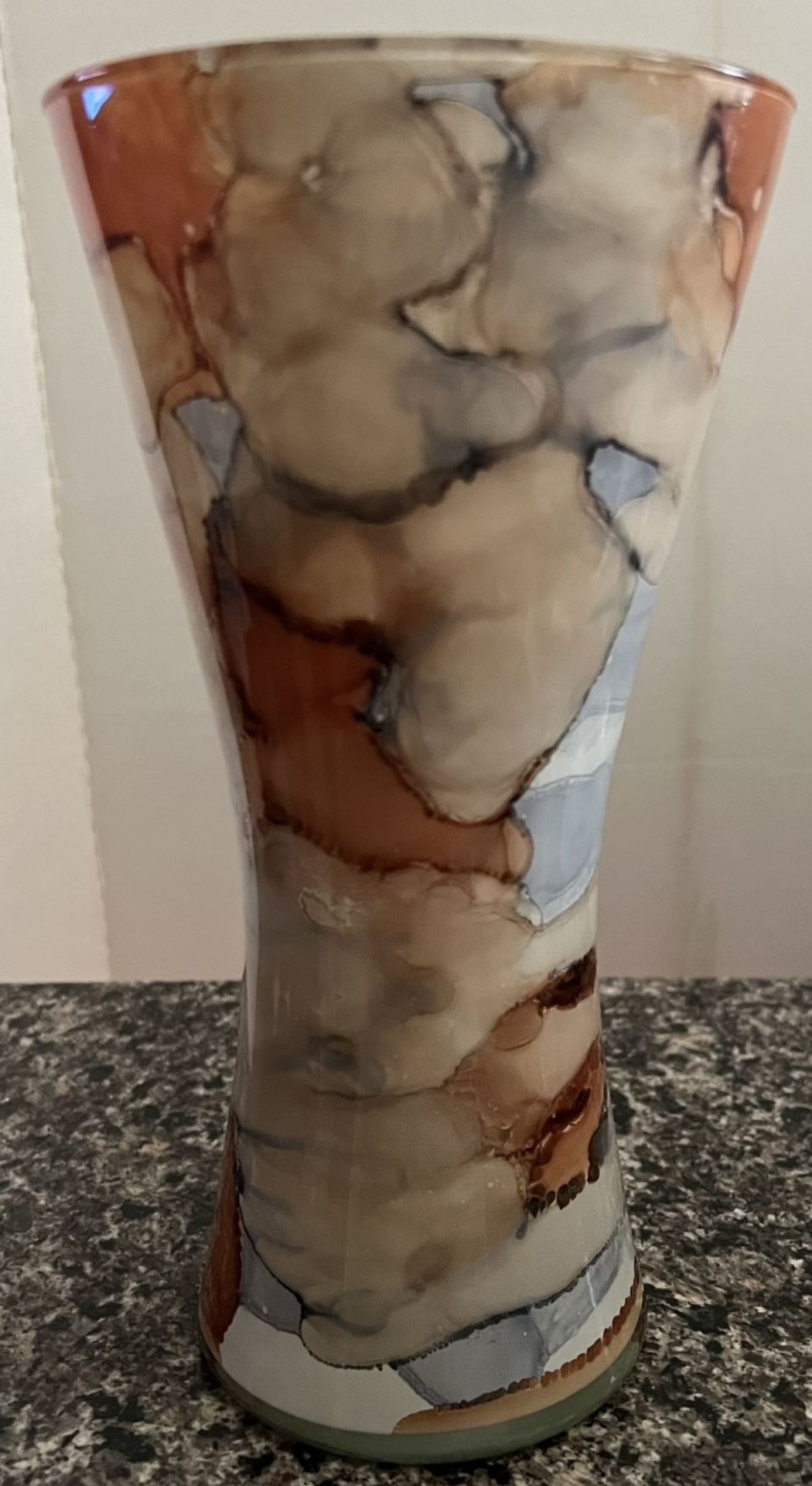 Marbled Cristallerie Franco Glass Vase • Handmade in Italy
