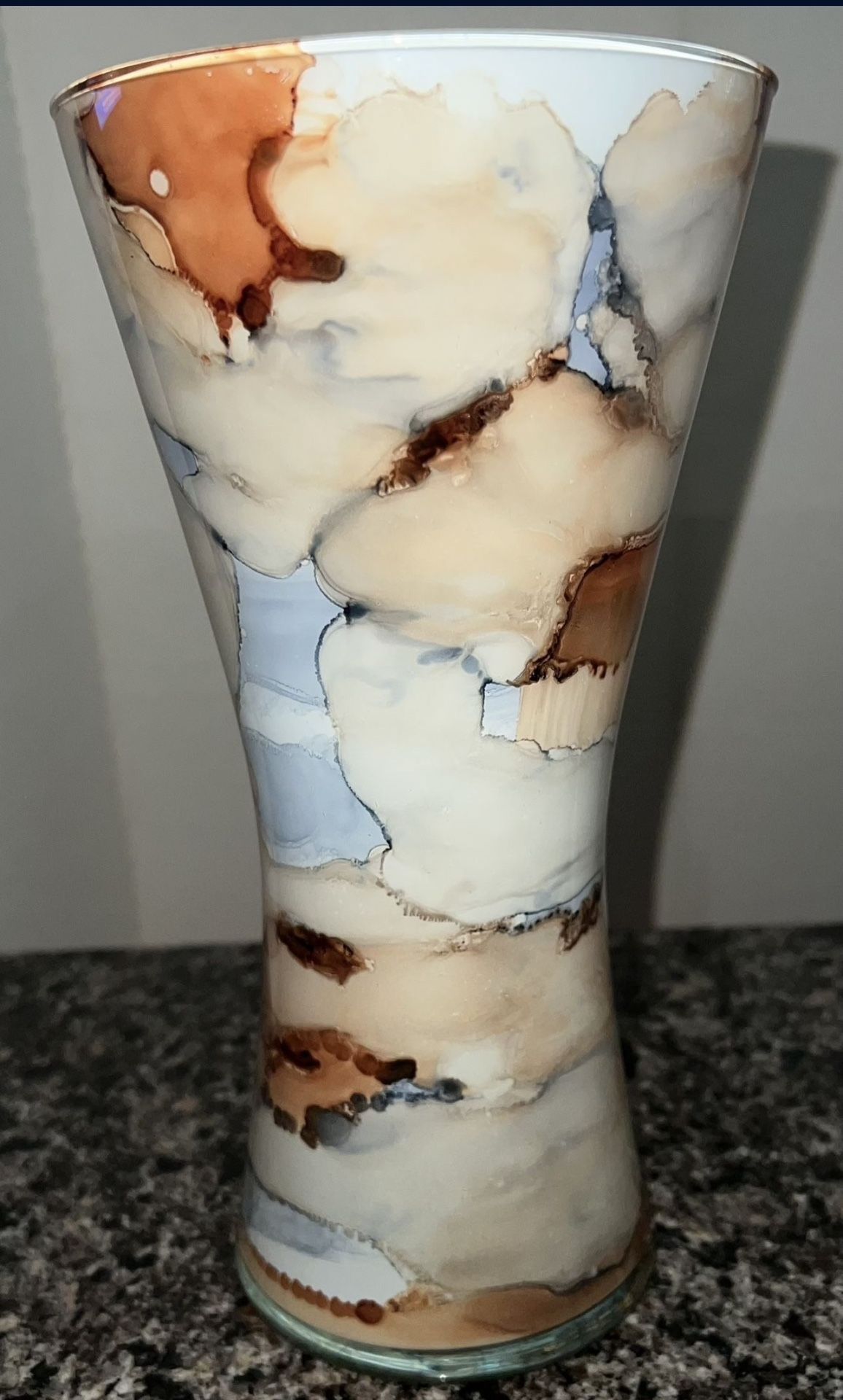 Marbled Cristallerie Franco Glass Vase • Handmade in Italy - photo 2