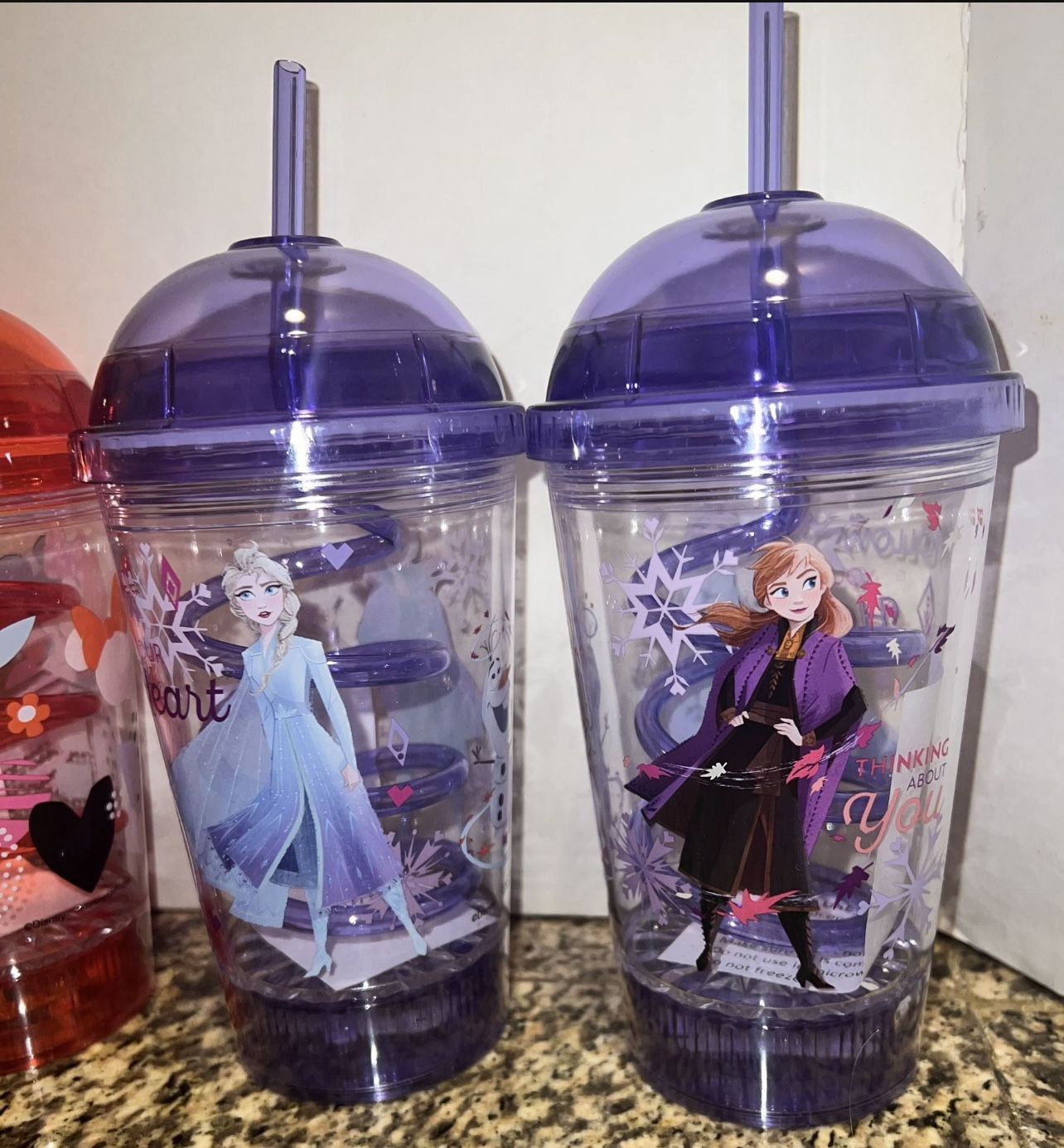 6 Flashing Disney Dome Cups - Mickey, Minnie, Frozen, Cinderella - photo 2