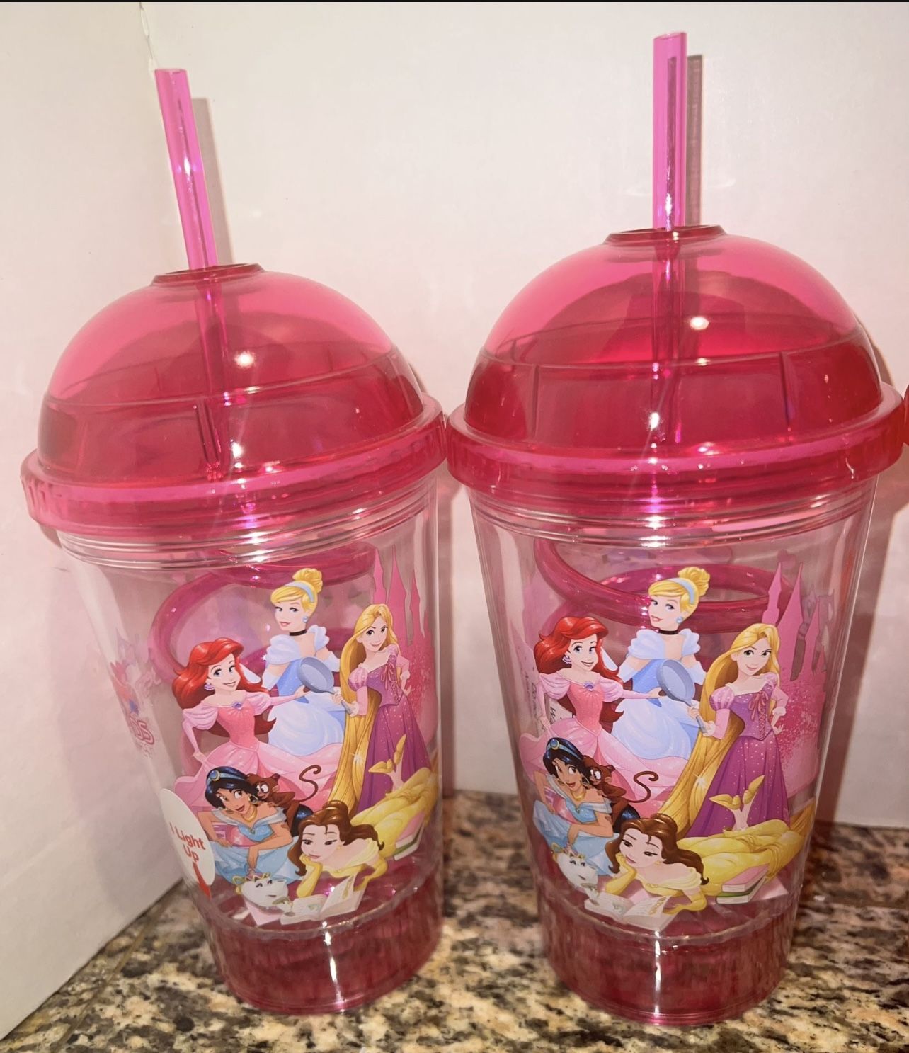 6 Flashing Disney Dome Cups - Mickey, Minnie, Frozen, Cinderella - photo 4