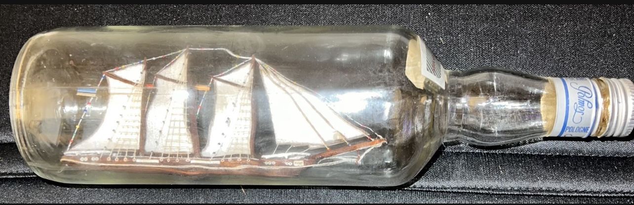 Ship In A Bottle 11 1/4” Longer 3” Wide