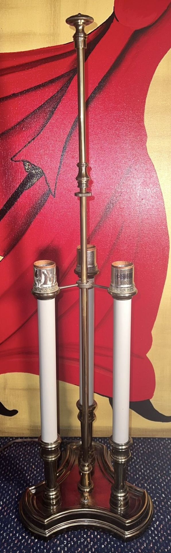 Vintage Stiffel 3 Arm Candle Antique Brass Desk Lamp Candelabra