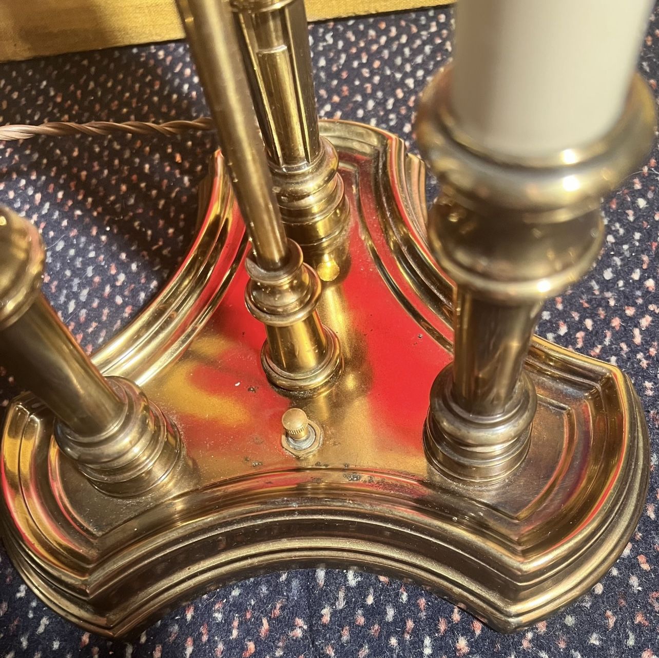 Vintage Stiffel 3 Arm Candle Antique Brass Desk Lamp Candelabra - photo 3